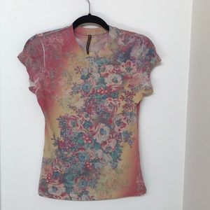 Pink Floral multi color new t shirt